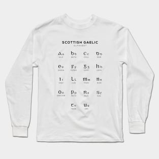 Scottish Gaelic Alphabet, Language Learning Chart White Long Sleeve T-Shirt